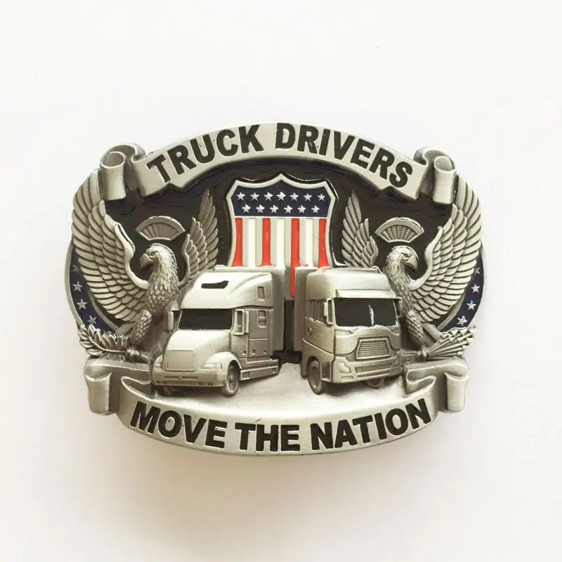 Retail New Vintage Enamel Nation Road Truck Driver Belt Buckle