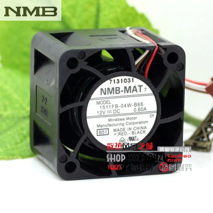 Вентилятор охлаждения для сервера NMB 1511FB-04W-B66 4 см 40 мм 4028 12 в пост. Тока а |