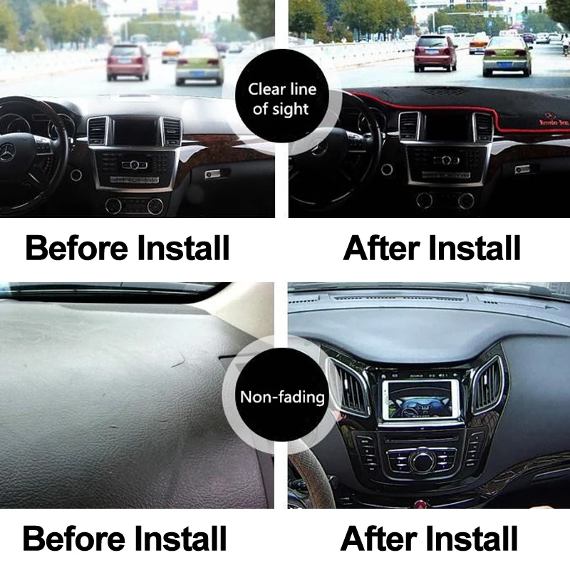 Color Name : Black TFWYYJ Car Dashboard Cover Dash Mat For Toyota Noah Voxy 2014 2015 2016 2017 2018 2019 Auto Sun Shade Mat Pad Carpet Right Hand Drive