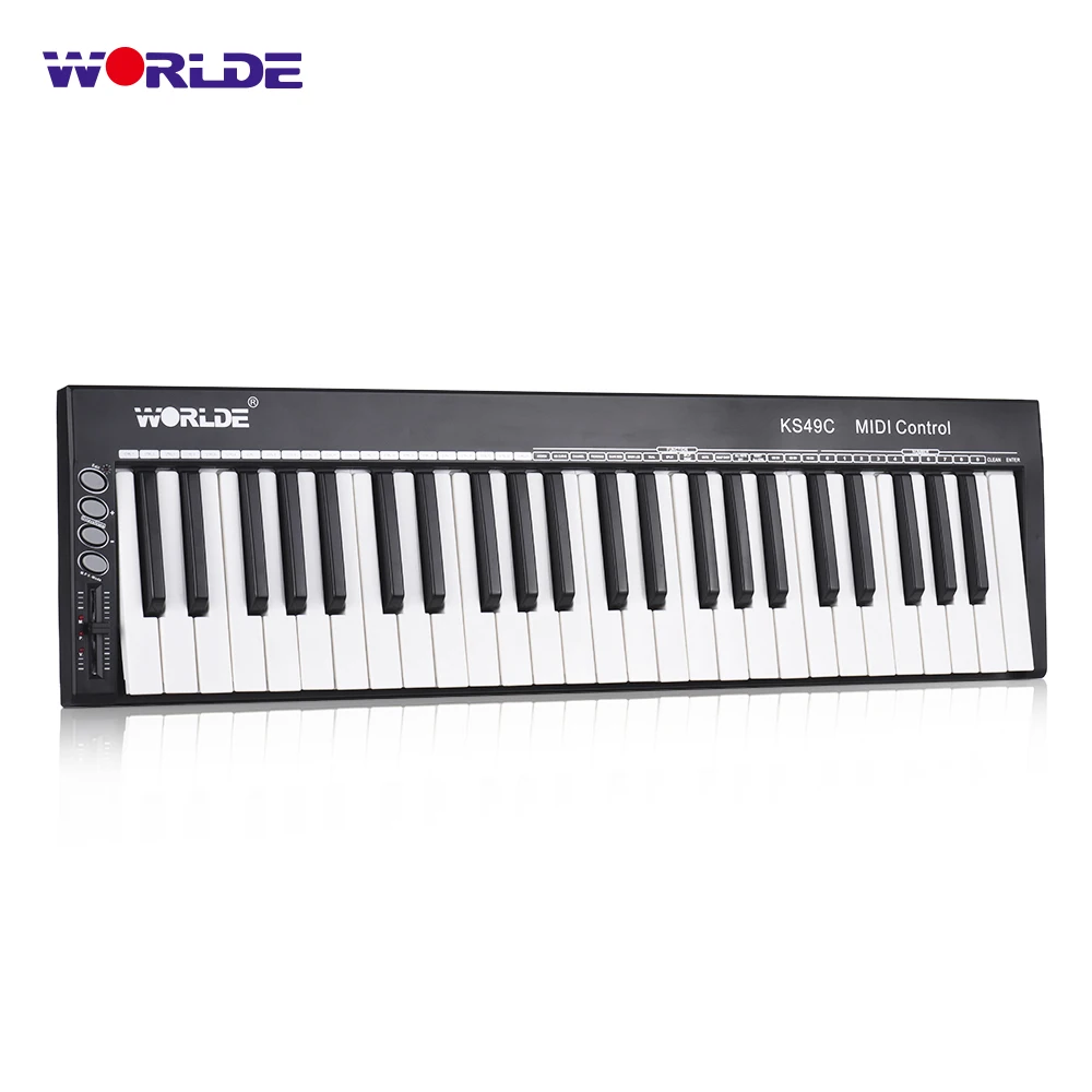 Высококачественный 50 клавишный USB MIDI контроллер WORLDE KS49C с 6 35 мм педальным