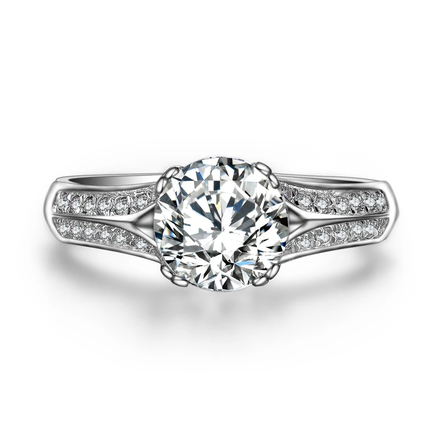 

1.25 Ct SONA Fine diamond ring for women sterling silver semi mount wedding ring women jewelry engagement ring