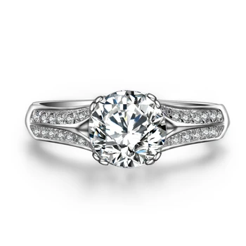 

1.25CT SONA Fine diamond ring for women sterling silver semi mount wedding ring women jewelry engagement ring