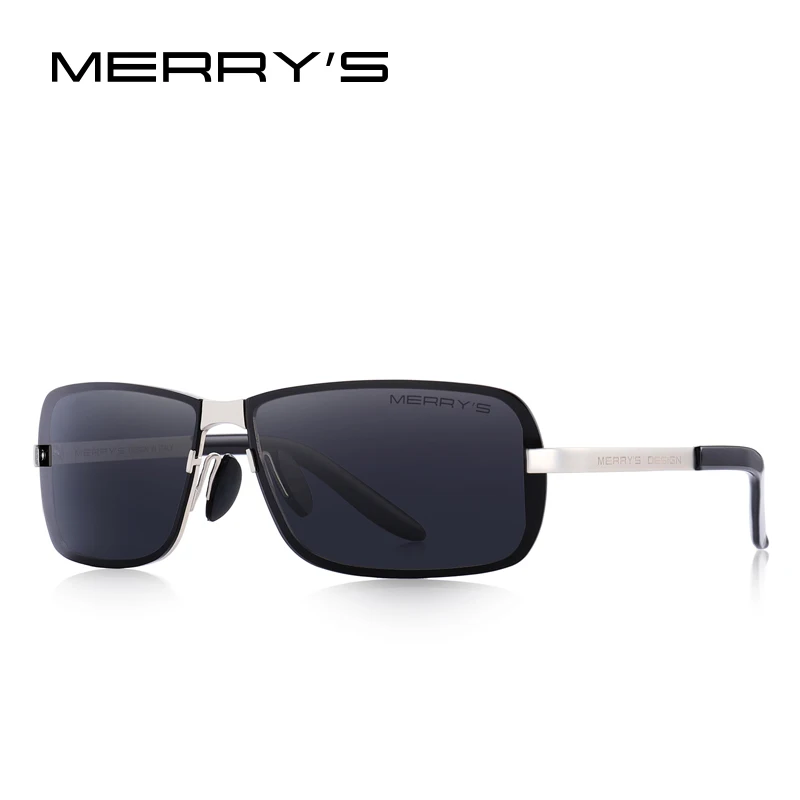 MERRYS Дизайн Классические мужские HD поляризованные солнцезащитные очки для вождения CR39 линзы UV400 защита S8722 - Цвет линз: C03 Silver