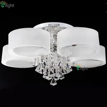 Modern Nordic Minimalism Acrylic Rings Design Lustre De K9 Crystal Led Chandelier Remote Control Dimmable Ceiling Chandelier