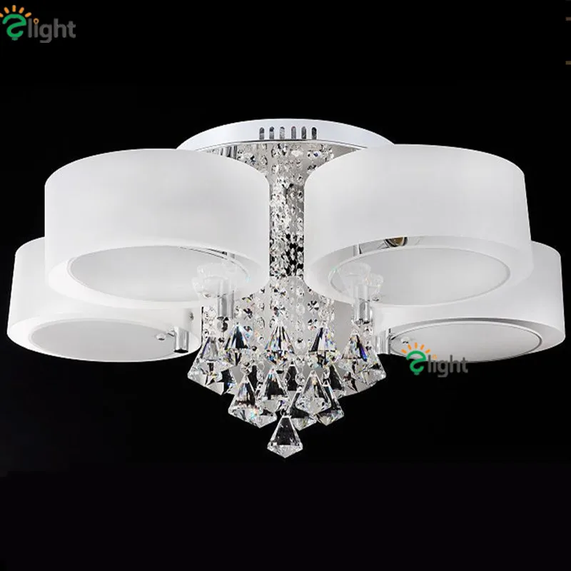 Lustres de Cristal Lustre de Teto Sala de Jantar Lustre Moderno Dimmable Levou Iluminação Luminaria Acrílico Anel Luzes da Levou Dispositivo Elétrico