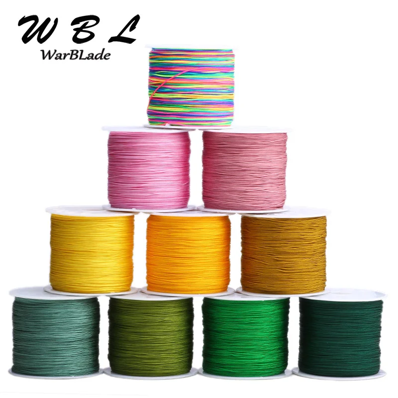 

WarBLade Hot Nylon Cord 100m 0.8mm Cotton Cord Thread Tassel Line String Rope Bead DIY Braided Bracelet Necklace Jewelry Making