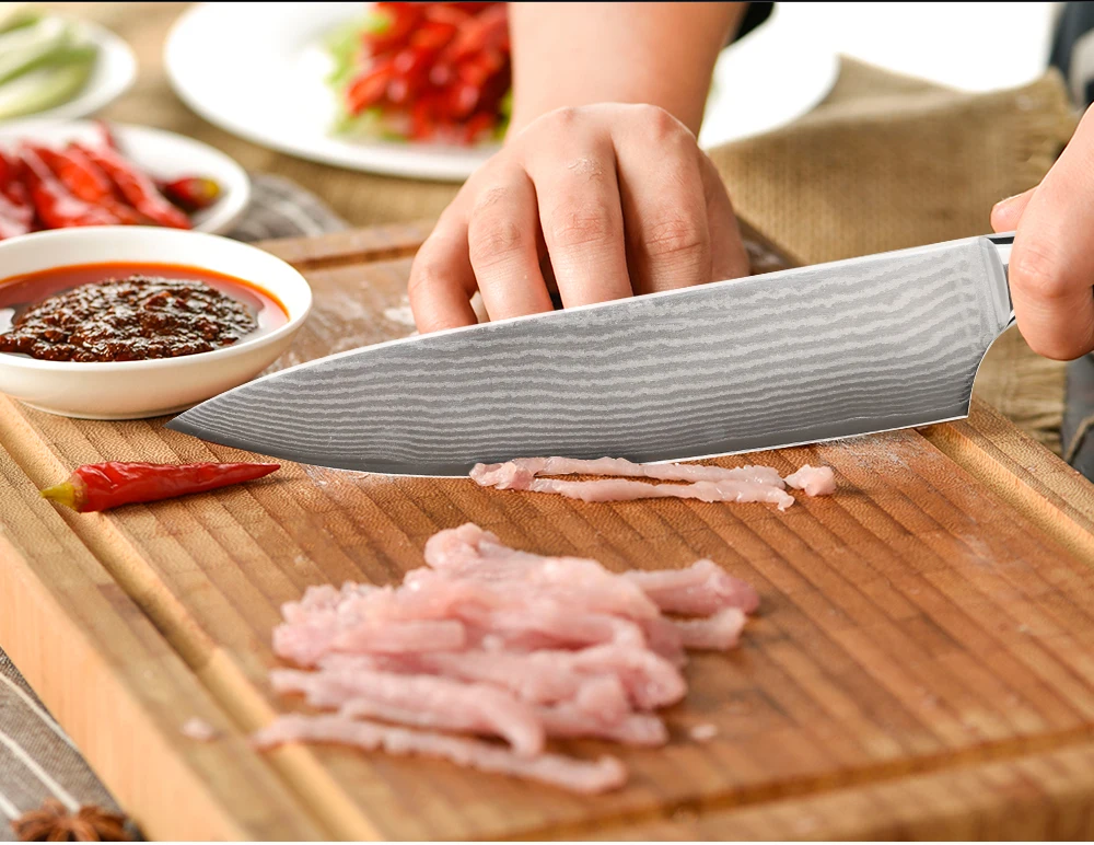 chef knife damascus