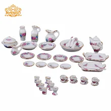 Кукольный домик Миниатюрный 1:12 букет цветов Набор посуды фарфоровая посуда 42 шт