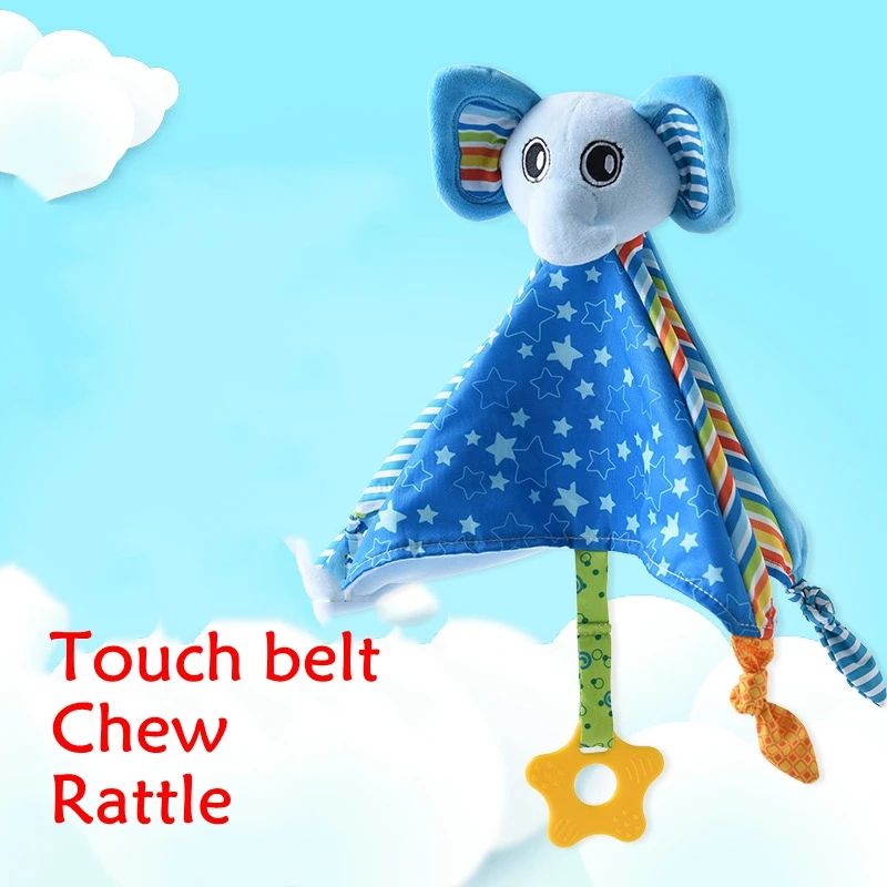 Shujin Baby  Towel Cartoon Towel Bibs Educational  With Teether Appeasing Towel Soothing Baby Towel  Toys