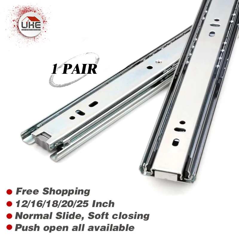Soft Close Full Extension Drawer Slides Ball Bearing Drawer Slides