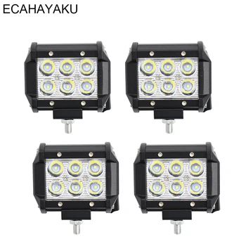 

ECAHAYAKU 4pcs 4inch Offroad LED Light Bar 18w Led Work Lamp Spot Light 12v 24v Offroad car 4WD Truck Trailer 4X4 Led Work Light