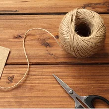 100M 1mm טבעי מרקם הסיאן חוט יוטה מחרוזת תג תווית לתלות חבל חתונה בית ארוג דקורטיבי DIY מלאכות(China)