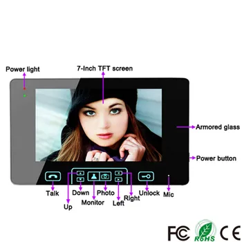 

7 Inch Digital Wireless Video Door Phone Smart IP Video Intercom System Doorbell Camera Support Remote Unlock Touch Key