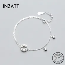 INZATT Настоящее 925 пробы Серебряный индивидуальный двойной слой круглый браслет с подшипником модные ювелирные украшения для женщин вечерние аксессуары
