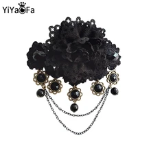 Yiyaofa ручная работа, заколка в виде цветка, готическое ювелирное изделие, кружевные украшения для волос, модные женские вечерние украшения, Женские аксессуары, YFJ-26