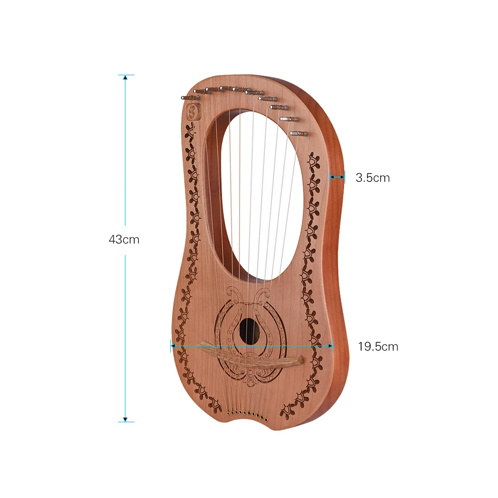 WH-11 10-String деревянные Lyre harp металлические струны клен дерево Topboard красное дерево Backboard струнный инструмент с сумкой для переноски