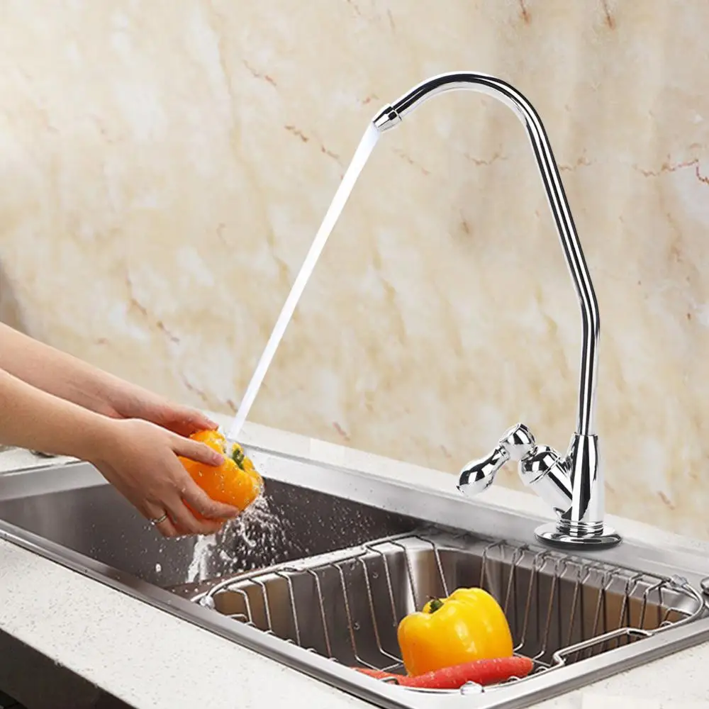 1/4'' Single Handle Kitchen Faucet Tap Chrome Drinking Water Mixer Tap