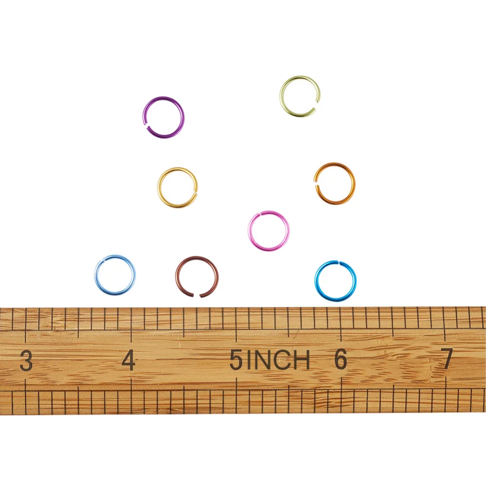 8x1 мм 10x1 мм алюминиевая проволока открытый прыжок кольца, смешанные цвета Сплит Кольца для самостоятельного изготовления ювелирных изделий около 3200 шт/3600 шт 200 г