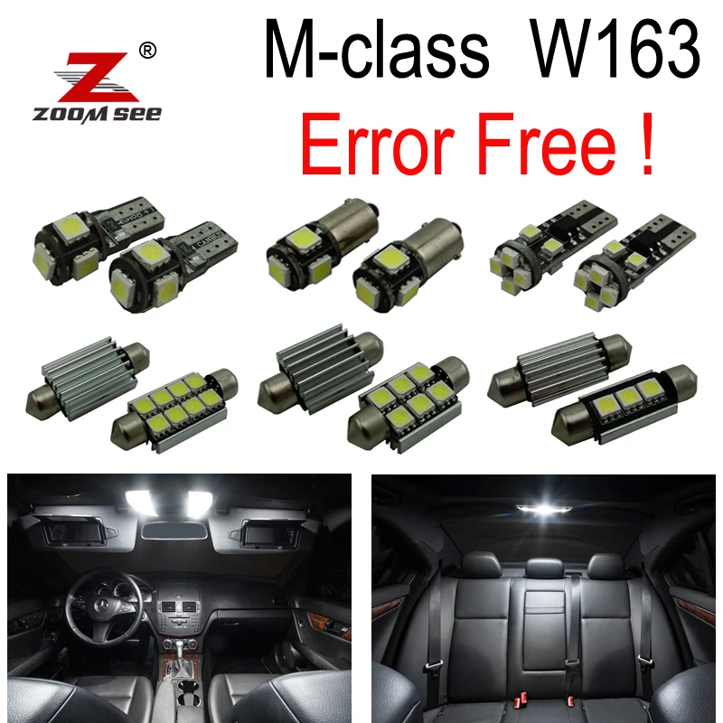 18pcs LED License plate lamp + interior dome light Kit For Mercedes Benz M ML class W163 ML320 ML350 ML430 ML500 (1998-2005) 18pcs LED License plate lamp + interior dome light Kit For Mercedes Benz M ML class W163 ML320 ML350 ML430 ML500 (1998-2005)