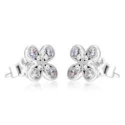 CKK четыре лепесток Flowes 925 пробы серебряные шпильки Earrring оригинальные украшения для женщин юбилей подарок