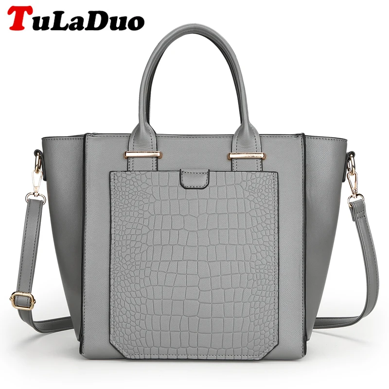 

Ladies Top-handle bags Women Alligator Hangbags Shoulder Bag sac a Soft Leather Tote Bag Big bolsos mujer de marca famosa 2017