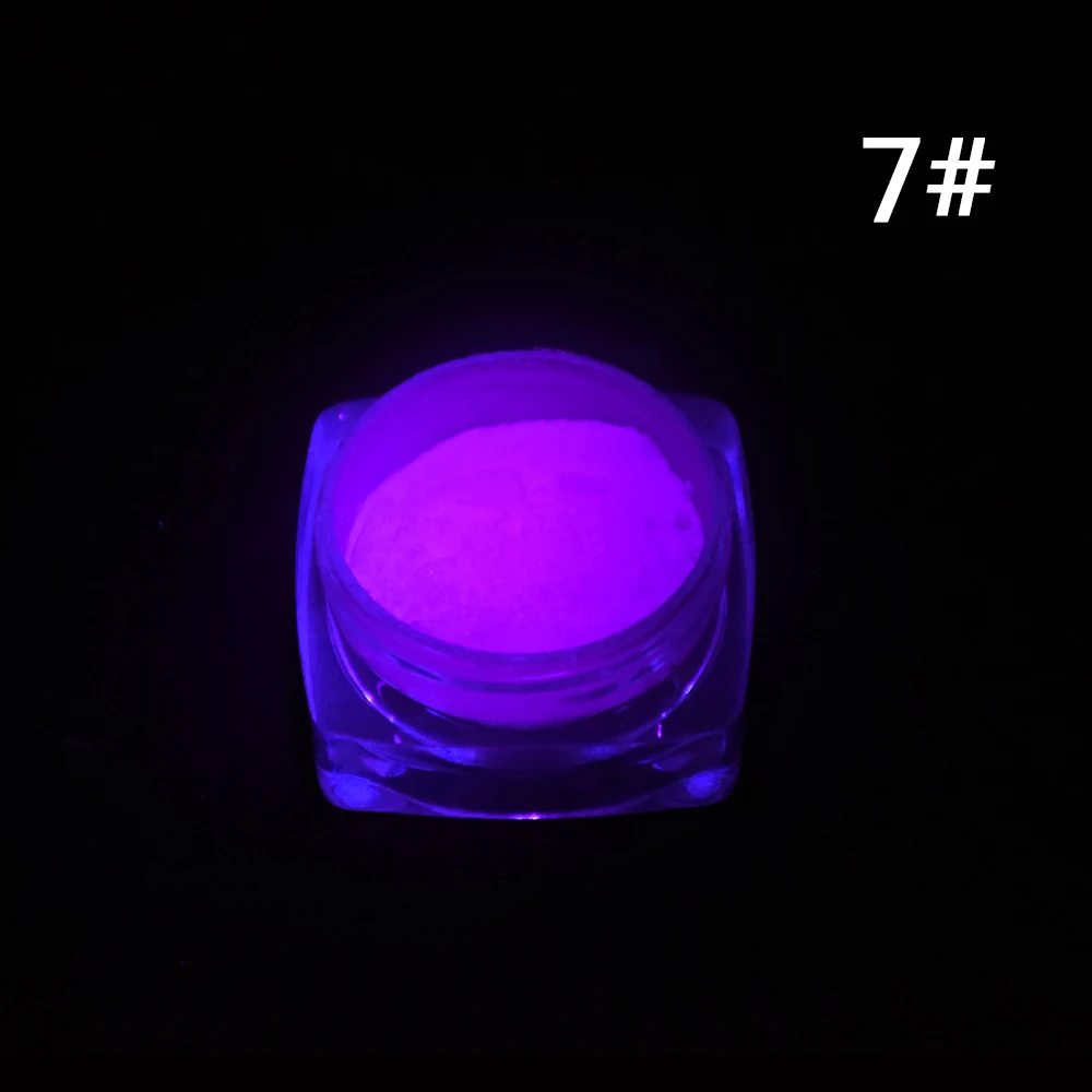 

Nail Art Photoluminescent Dust 2g Glitter Phosphor Coating Chrome Glow in Dark Luminous Fluorescent Powder Pigment purple Colors