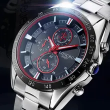 Longbo quartz en acier inoxydable montre hommes top marque de luxe célèbre mode montre-bracelet homme horloge pour hommes hodinky relogio masculino