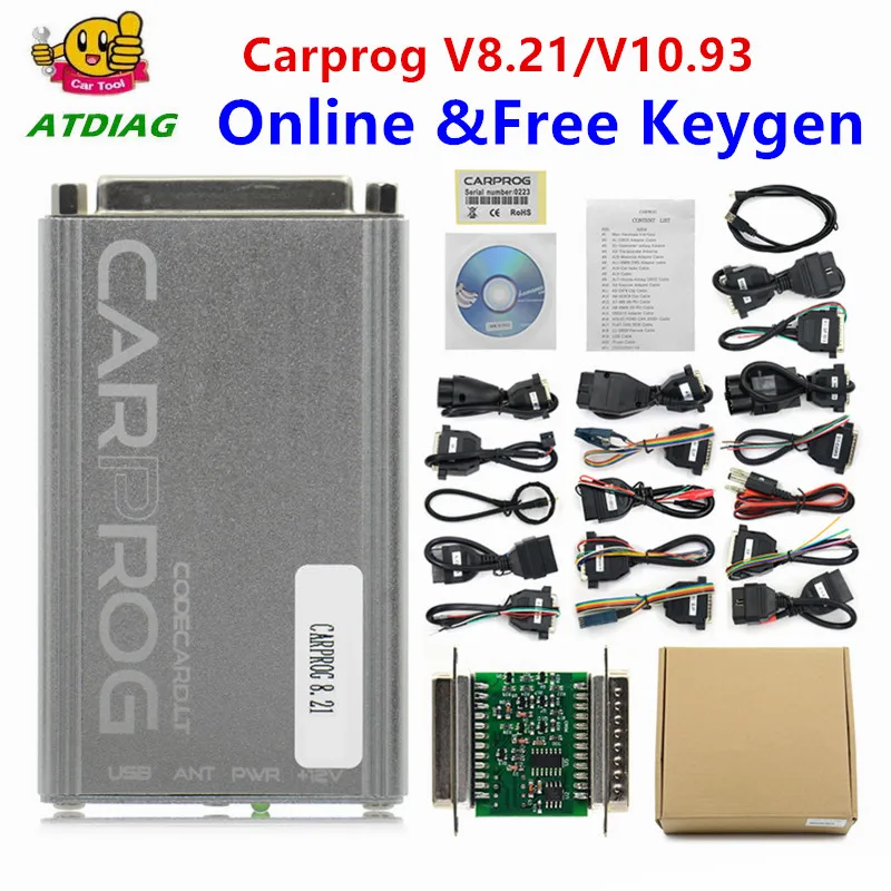 Бесплатный онлайн программатор Keygen Carprog FW V8.21 V10.93 полный набор инструментов для