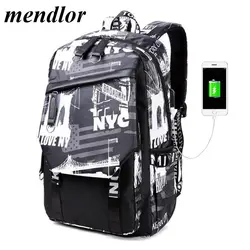 Модные мужские высокие школьные ранцы для мальчиков рюкзак для ноутбука для мужчин зарядка через USB дорожные сумки, для отдыха