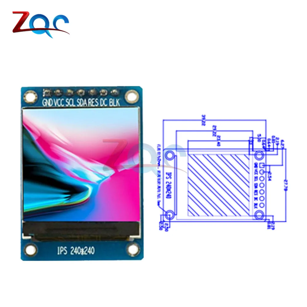 1 3 дюймовый IPS HD TFT ST7789 Привод IC 240*240 SPI коммуникация В напряжение 4 проводной