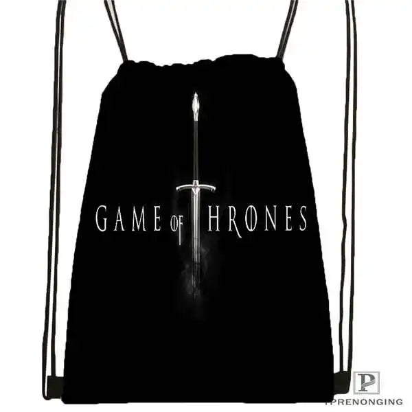 Custom Game of Thrones Stark походная сумка на шнурке Cute Daypack Kids Satchel(черная спина) 31x40 cm#180531-03-45 - Цвет: Drawstring Backpack