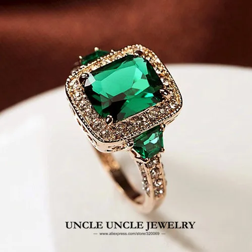 Rose gold rings for women rectangular ring