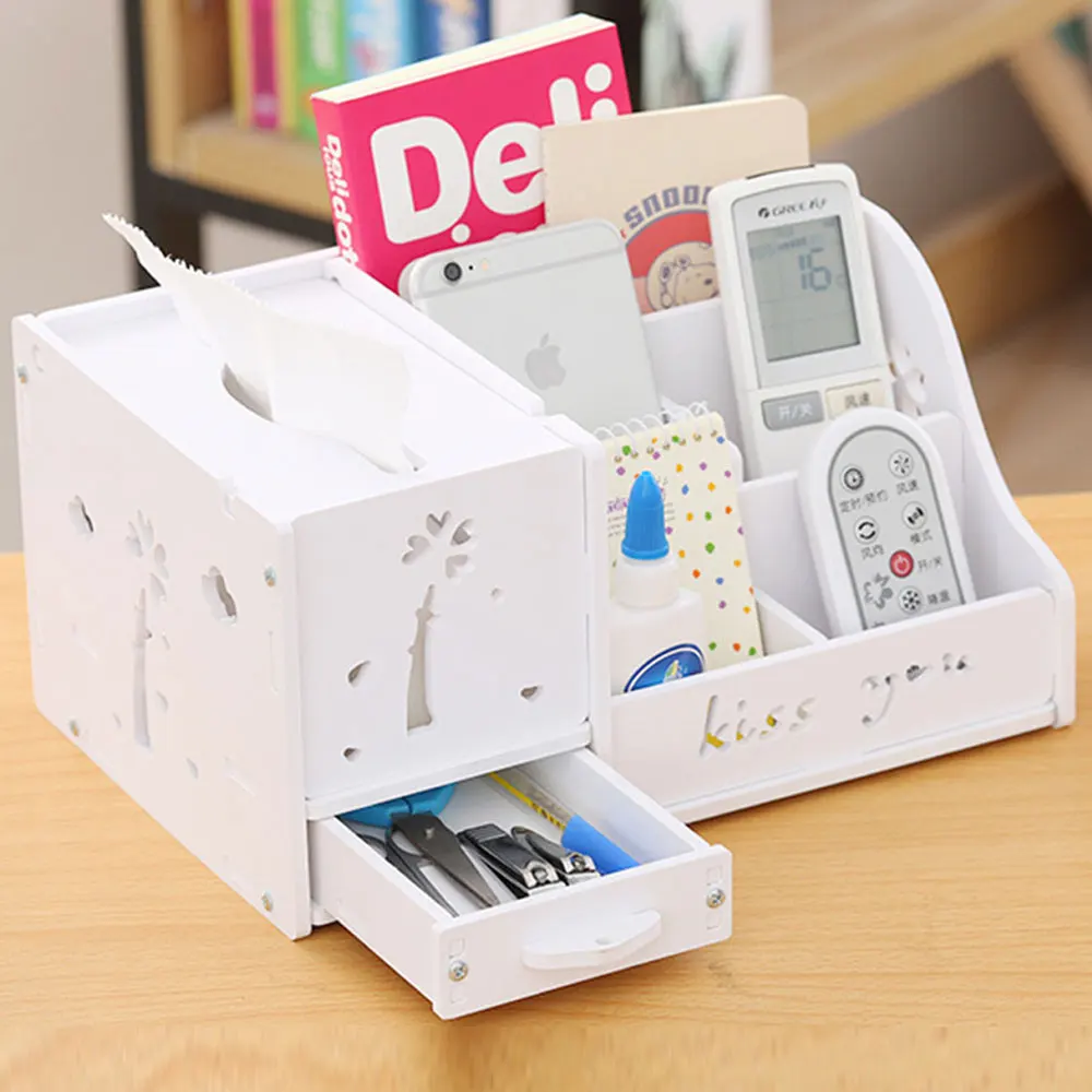 Творческий DIY деревянный ящик для салфеток с ящиком держатель