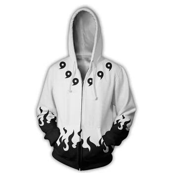 

2018 New 3D Hoodies Men Print SIX PATHS WHITE Naruto Man Women Spring Fall Casual Fashion Zipper Top Coat Sweatshirt
