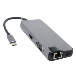 10 шт./CY USB-C USB 3,1 тип-c для VGA HDMI USB концентратор Gigabit Ethernet и SD, TF, USB зарядное устройство адаптер для ноутбука