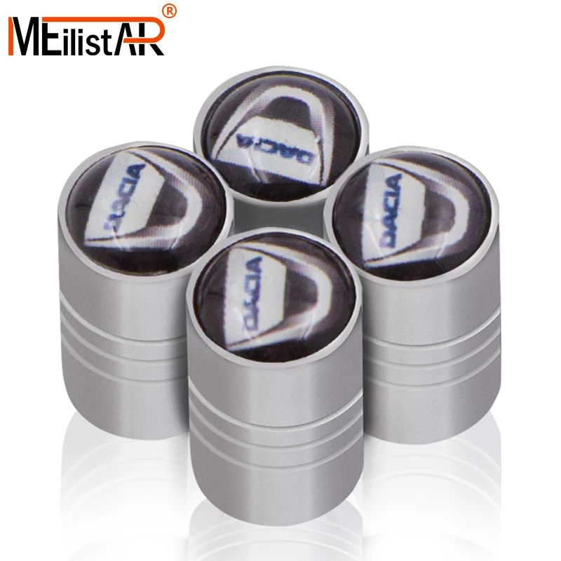 

4pcs/set metal Car Wheel Tire Valve Cap Car badge Emblem For Dacia Duster Logan 2 Mcv Sandero Stepway Car styling Accessories