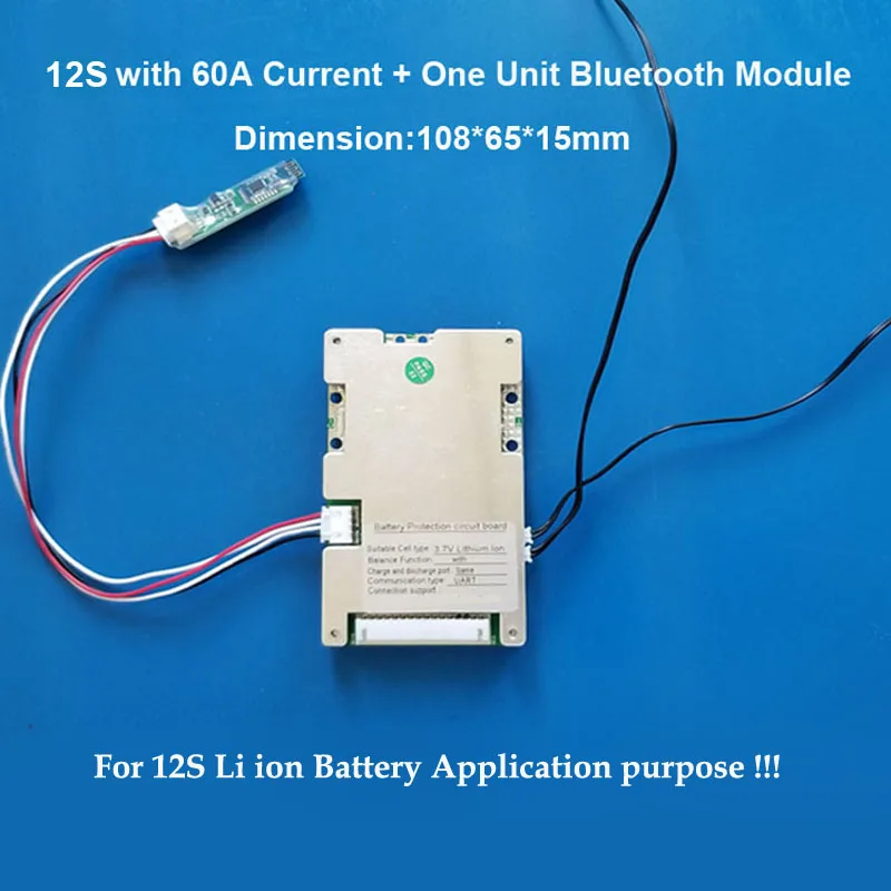 12С Lifepo4 или литий ионный Батарея Смарт BMS с 20A 30A 40A 60A постоянная Разрядка ток для 50,4 V литиевая для е-байка плата Bluetooth