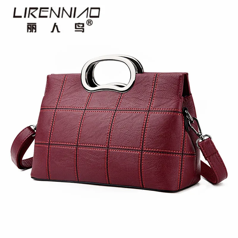 

Lirenniao Fashion Plaid handbag 2017 luxury handbag women bag designer handbag high quality bag ladies hand bag sac a main femme