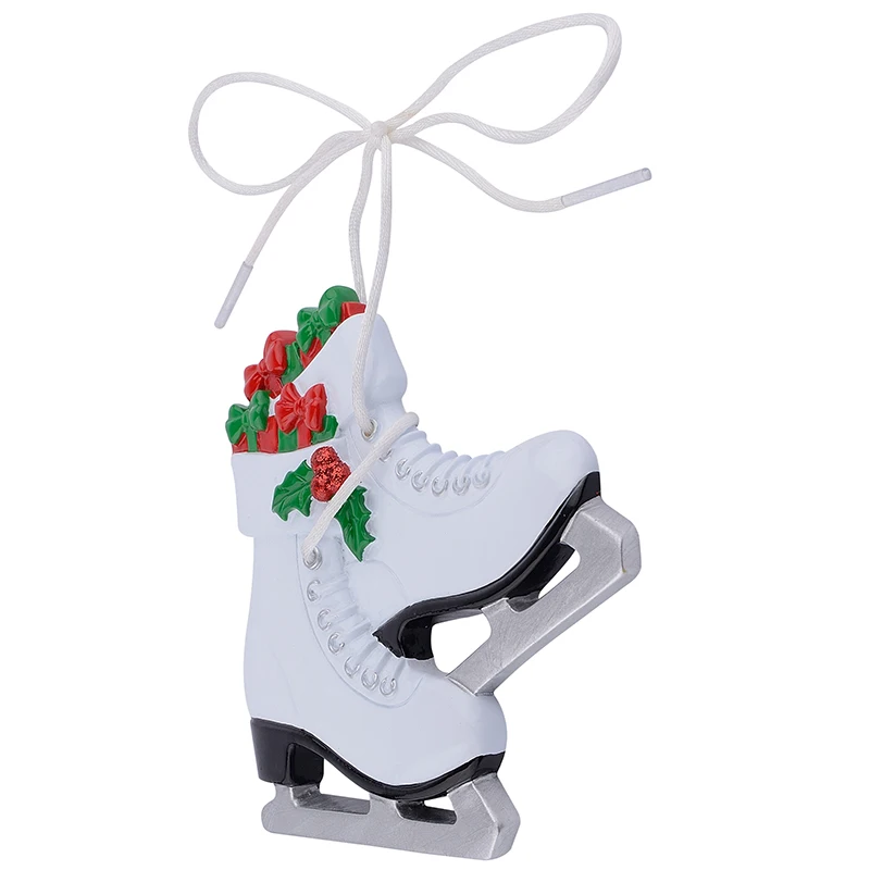 Обувь для катания на коньках для девочек из полирезины, глянцевые украшения для рождественской елки, запись, именные подарки