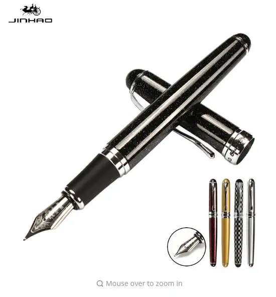 Jinhao 200 Ivory white Acrylic Fountain Pen Silver Clip F Nib Office Writing #sa 