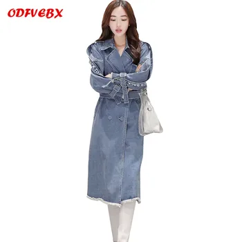 

large size denim female jacket 2020 spring women's windbreaker denim jacket for bomb medium long sleeve band bomber coat ODFVEBX