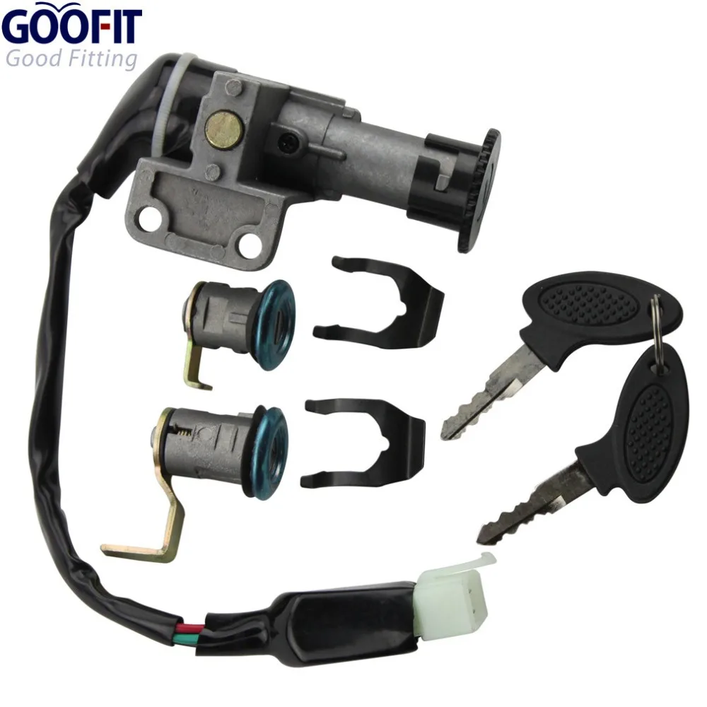 GOOFIT ключ зажигания в сборе для GY6 49cc 50cc китайский Мопед Скутер Jonway 50QT 21 H054 019|scooter