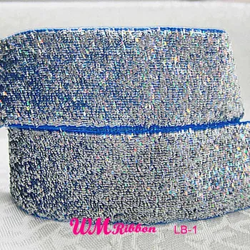 

Q&N ribbon/OEM 1inch 25mm glitter ribbon or metallic luster webbing for hairbow or headband packing -- 30 color pick
