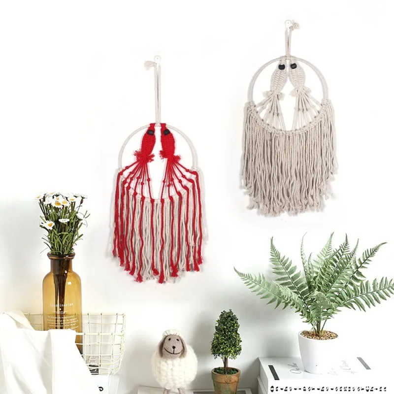 Fashion Handmade Cotton Rope Home Decoration Accessories Wall Art Bohemian Tapestry Sofa Background Bedside Room Decor 2