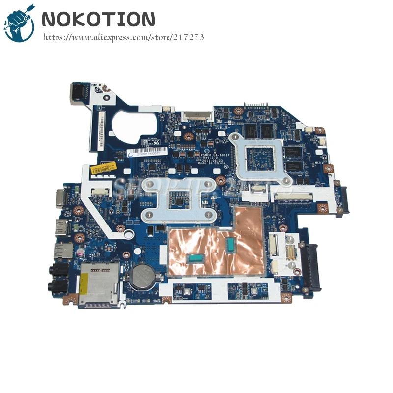 NOKOTION материнская плата для ноутбука acer aspire 5750 5750G DDR3 HM65 GT540M 1 ГБ MBRCG02006 MB. RCG02.006 P5WE0 LA-6901P