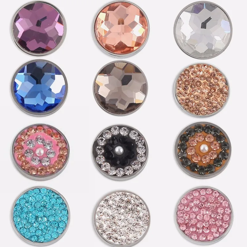 Vinnie Design joyería 12mm magnético intercambiable moneda Pequeña Piedra en cambio pulseras Collares 12 unids/lote colores mezclados