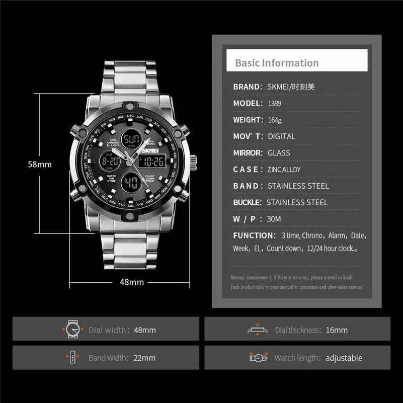 Relogio Masculino популярные модные мужские часы многофункциональные часы с будильником и календарем водонепроницаемые спортивные светодиодный электронные часы 661D5