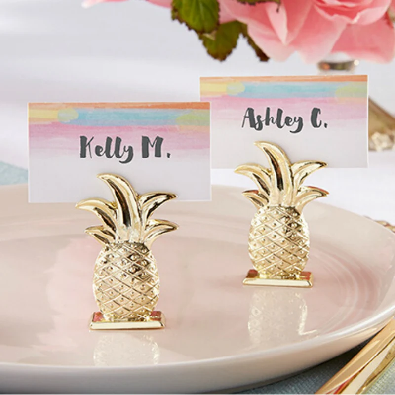 

Golden Pineapple Name Card, Table Card Holders, Tropical Name Card Pieces, Wedding Party Table Decoration, Gifts for Guests