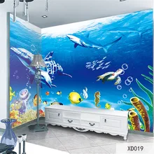 Qingchun пользовательские Ткань и текстильные обои для стен тканью Дельфин настенные фрески матовый шелк для жизни Постельные принадлежности комната океан животного