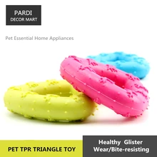 TPR eco-friendly pet toy Rubber tri-angle bite molar relax pet toy molar toy bite resistance 1pc/lot